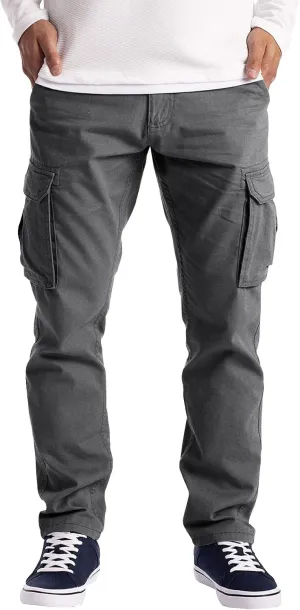 Cargo Pants for Men Relaxed Fit Men with Pockets Men's Basic Active Tapered Jogger Pants Regular and Big & Tall Sizes