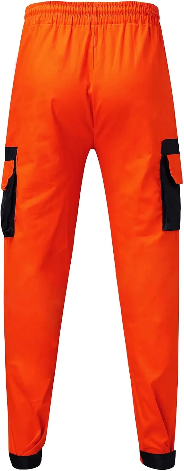 Cargo Pants for Men Relaxed Fit Mens Jogger Pants Drawstring Trousers Stretch Elastic Waist Outdoor Pants Sweatpants