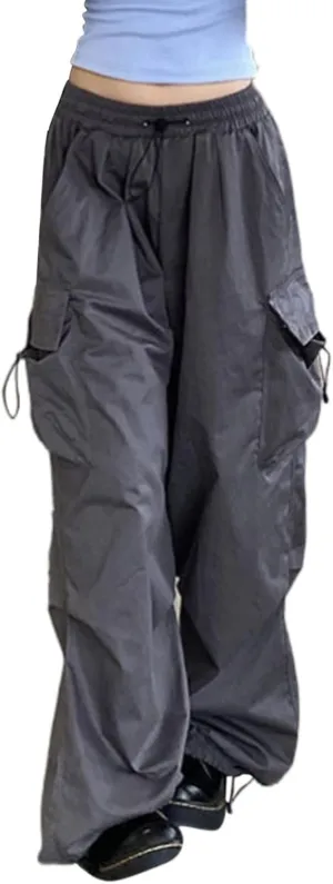 Cargo Pants for Women, Casual Hip Hop Joggers Pants Loose Y2k Cargo Pants Flap Pocket Trousers E-Girl Streetwear
