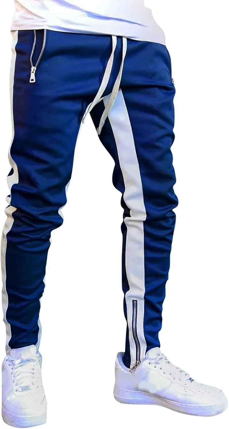 Cargo Trousers for Men Bottoms Mens Jogging Bottoms Slim Fit Sports Trousers with Zip Pockets Mens Cargo Sweatpants