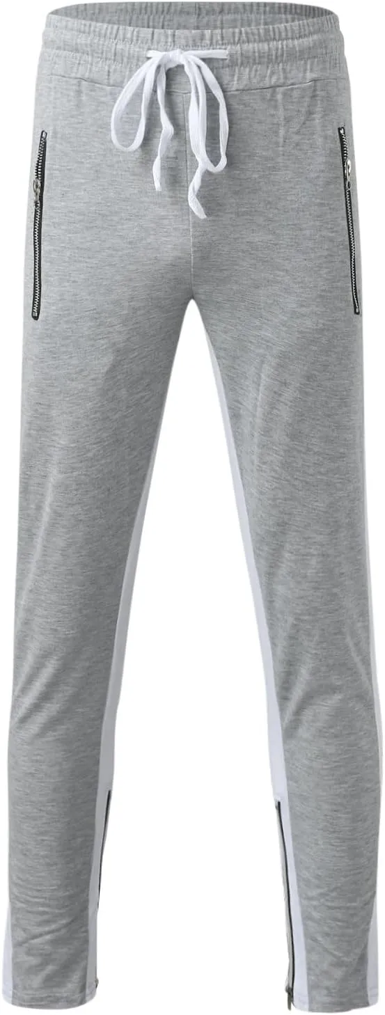 Cargo Trousers for Men Bottoms Mens Jogging Bottoms Slim Fit Sports Trousers with Zip Pockets Mens Cargo Sweatpants