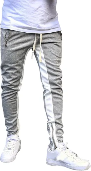 Cargo Trousers for Men Bottoms Mens Jogging Bottoms Slim Fit Sports Trousers with Zip Pockets Mens Cargo Sweatpants