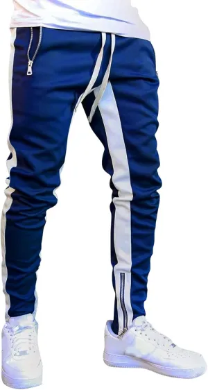 Cargo Trousers for Men Bottoms Mens Jogging Bottoms Slim Fit Sports Trousers with Zip Pockets Mens Cargo Sweatpants