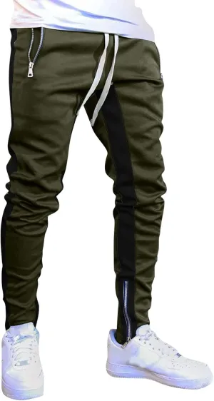 Cargo Trousers for Men Bottoms Mens Jogging Bottoms Slim Fit Sports Trousers with Zip Pockets Mens Cargo Sweatpants