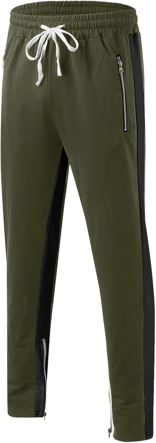 Cargo Trousers for Men Bottoms Mens Jogging Bottoms Slim Fit Sports Trousers with Zip Pockets Mens Cargo Sweatpants