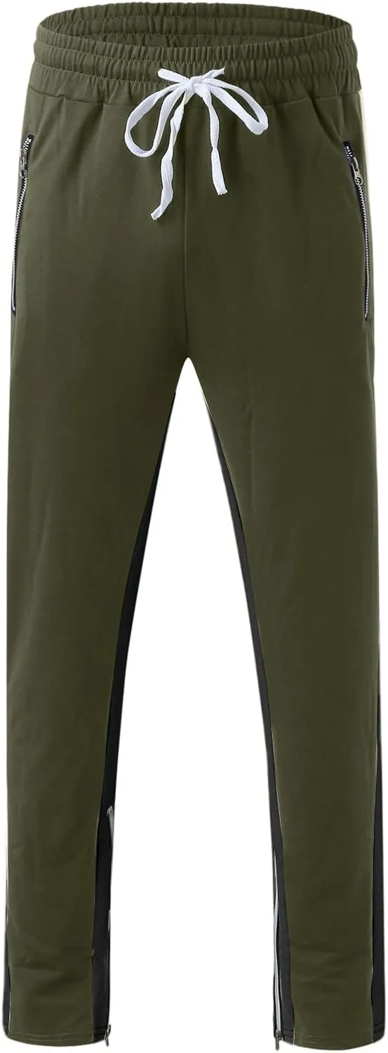Cargo Trousers for Men Bottoms Mens Jogging Bottoms Slim Fit Sports Trousers with Zip Pockets Mens Cargo Sweatpants