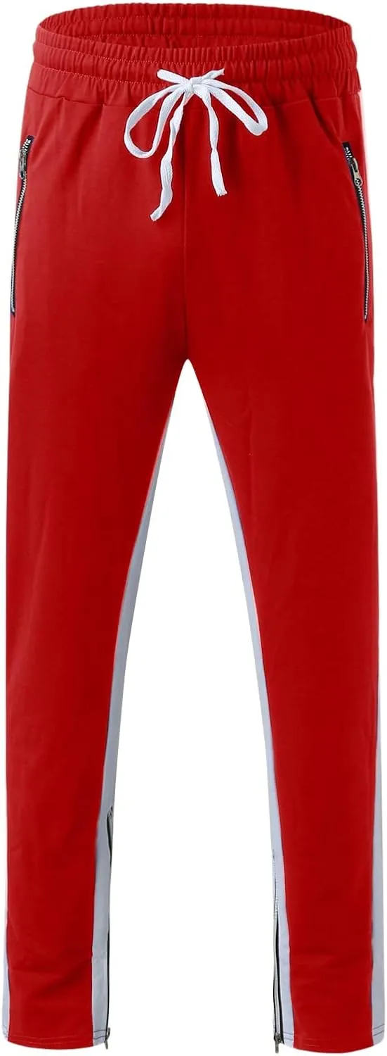 Cargo Trousers for Men Bottoms Mens Jogging Bottoms Slim Fit Sports Trousers with Zip Pockets Mens Cargo Sweatpants