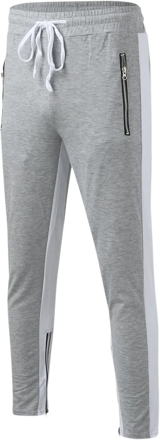 Cargo Trousers for Men Bottoms Mens Jogging Bottoms Slim Fit Sports Trousers with Zip Pockets Mens Cargo Sweatpants