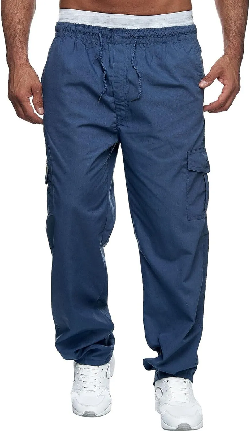 Cargo Trousers for Men Tracksuit Bottoms Mens Joggers Jogging Bottoms with Zip Pockets Men's Joggers Clearance Slim