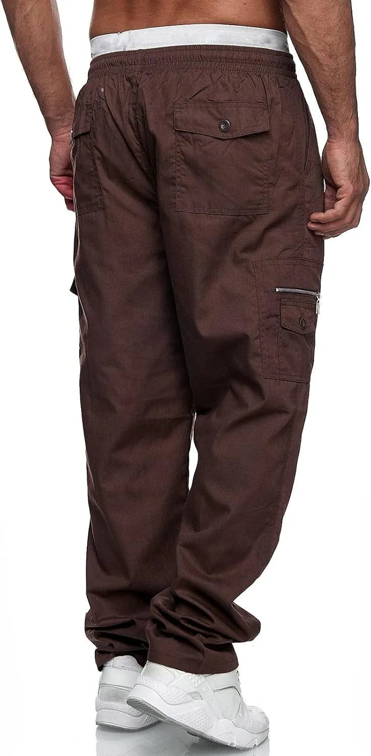 Cargo Trousers for Men Tracksuit Bottoms Mens Joggers Jogging Bottoms with Zip Pockets Men's Joggers Clearance Slim