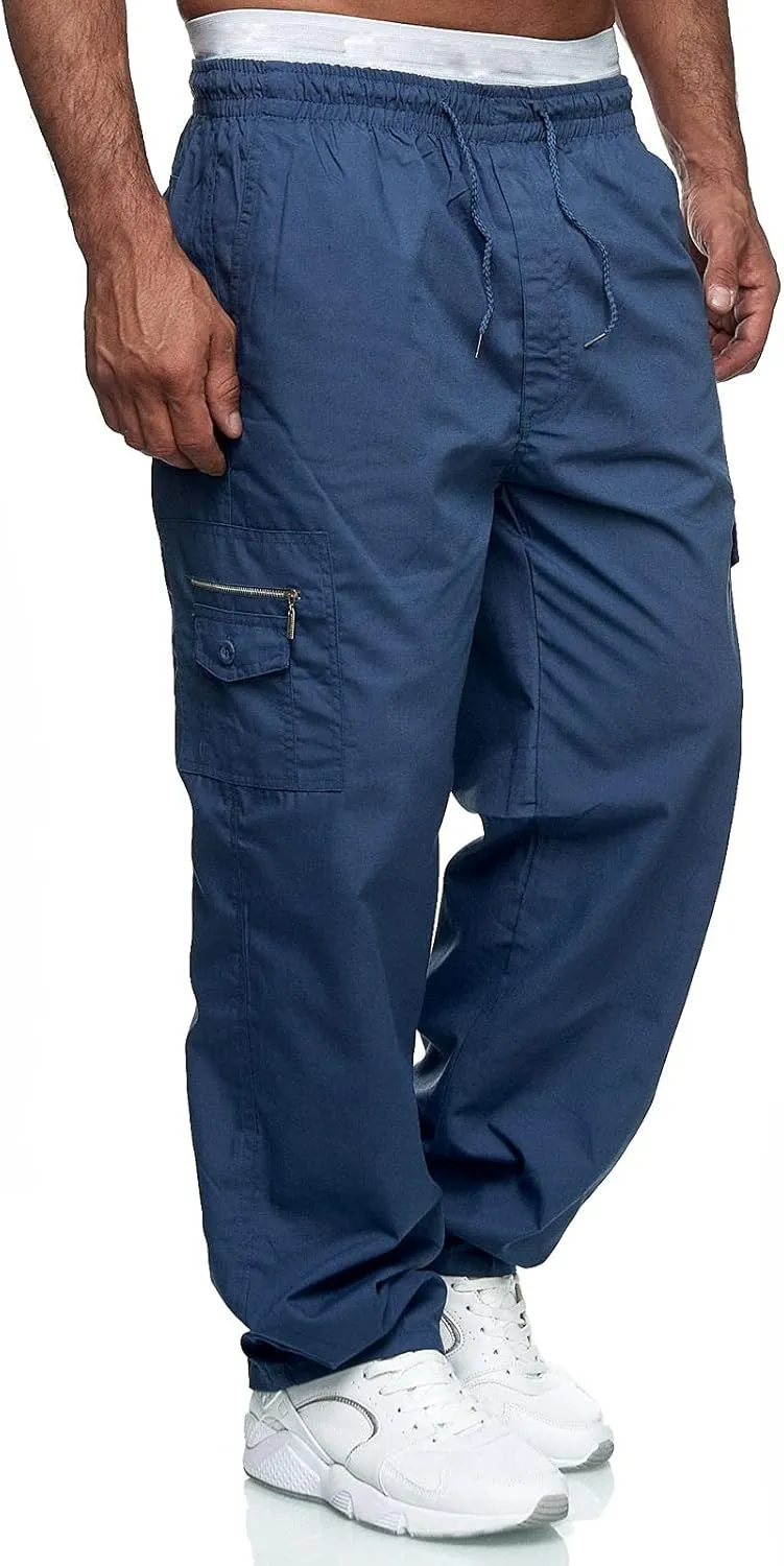 Cargo Trousers for Men Tracksuit Bottoms Mens Joggers Jogging Bottoms with Zip Pockets Men's Joggers Clearance Slim
