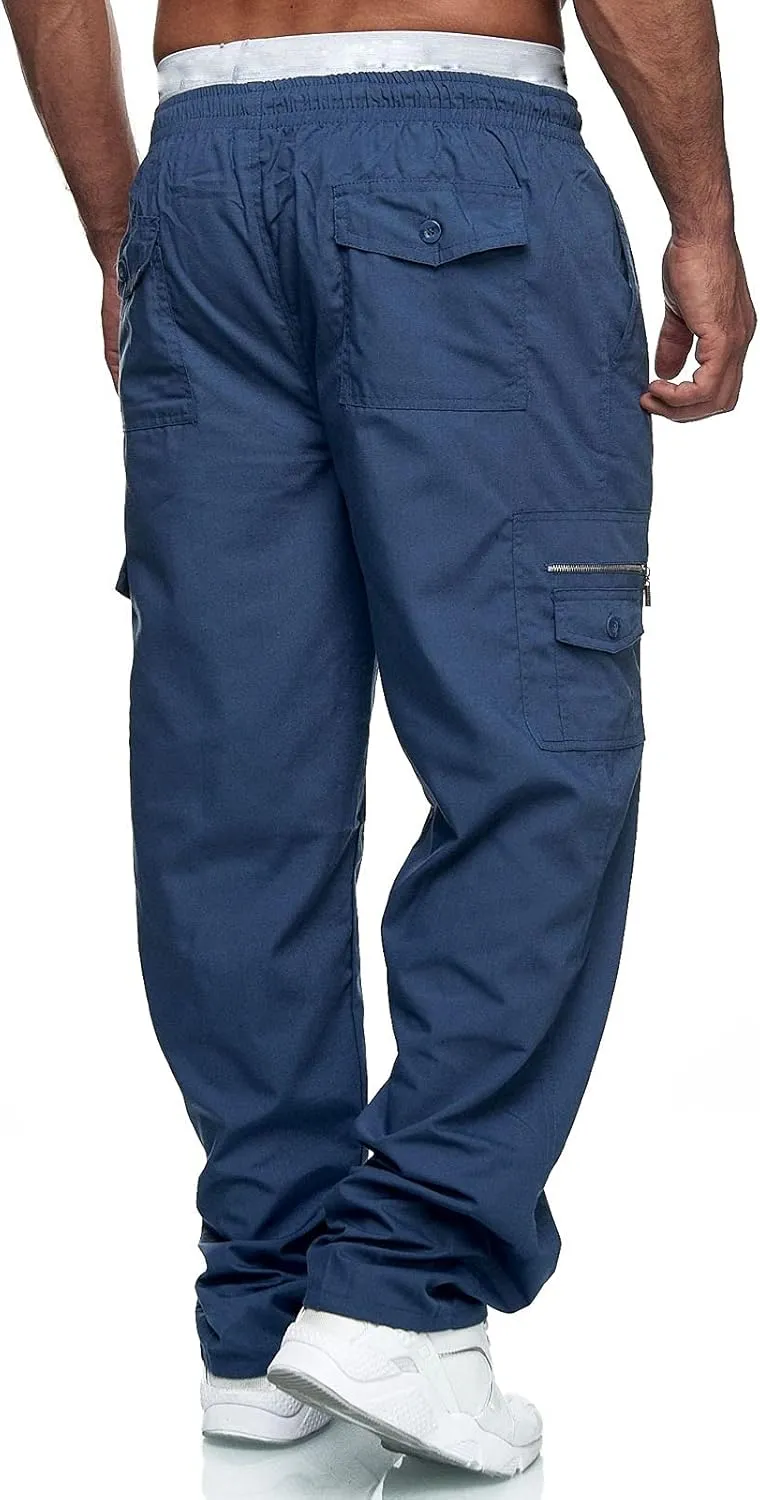 Cargo Trousers for Men Tracksuit Bottoms Mens Joggers Jogging Bottoms with Zip Pockets Men's Joggers Clearance Slim