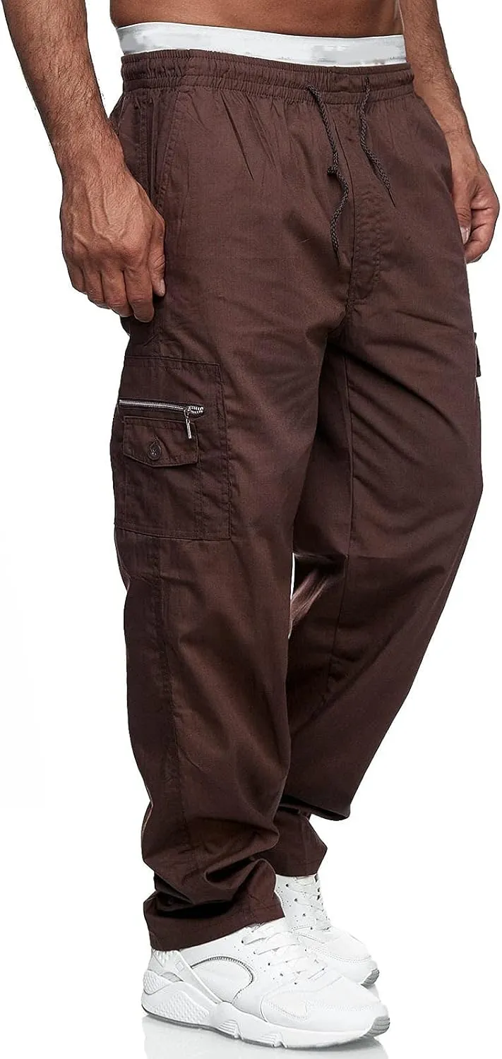 Cargo Trousers for Men Tracksuit Bottoms Mens Joggers Jogging Bottoms with Zip Pockets Men's Joggers Clearance Slim