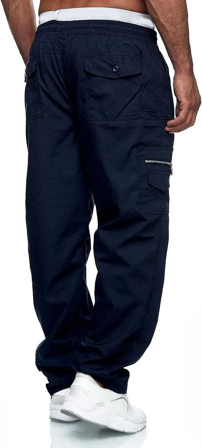Cargo Trousers for Men Tracksuit Bottoms Mens Joggers Jogging Bottoms with Zip Pockets Men's Joggers Clearance Slim
