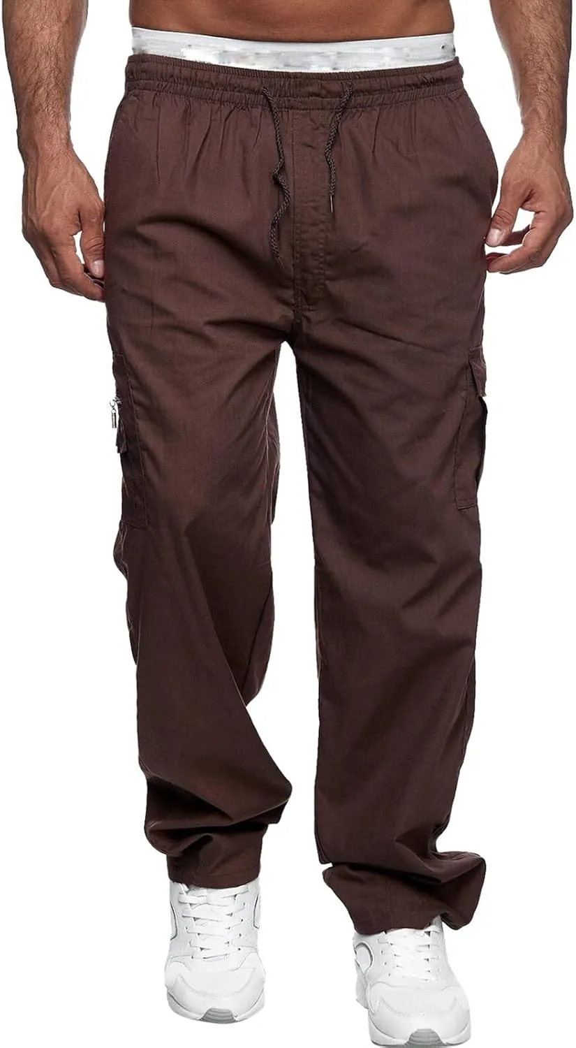 Cargo Trousers for Men Tracksuit Bottoms Mens Joggers Jogging Bottoms with Zip Pockets Men's Joggers Clearance Slim
