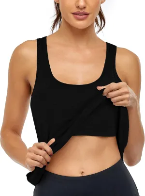 Cestyle Womens Tank Tops with Built in Bras Racerback Yoga Workout Sports Activewear