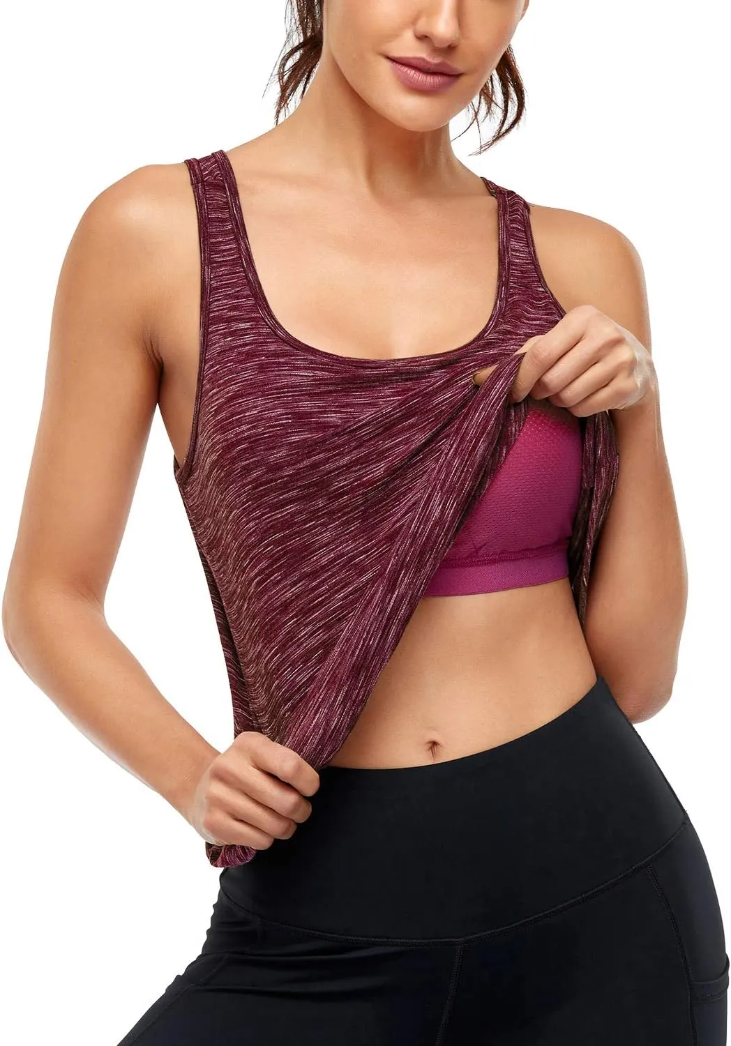 Cestyle Womens Tank Tops with Built in Bras Racerback Yoga Workout Sports Activewear