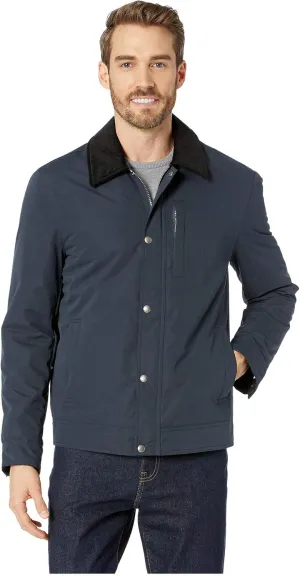 Cole Haan Men's Legacy City Rain Padded Barn Jacket with Corduroy Collar