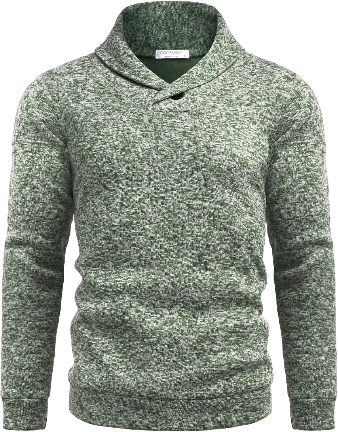 COOFANDY Men Dress Sweater Shawl Collar Sweatshirt Fashion Light Fleece Sweatshirt Dark Blue