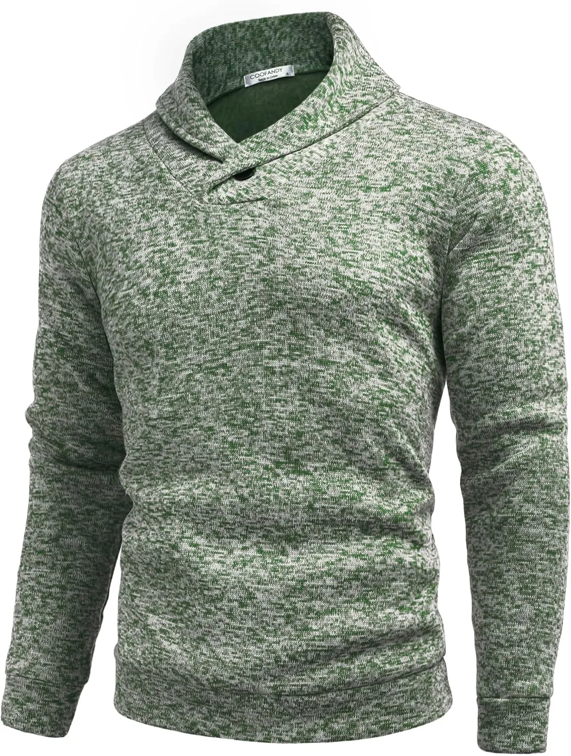 COOFANDY Men Dress Sweater Shawl Collar Sweatshirt Fashion Light Fleece Sweatshirt Dark Blue