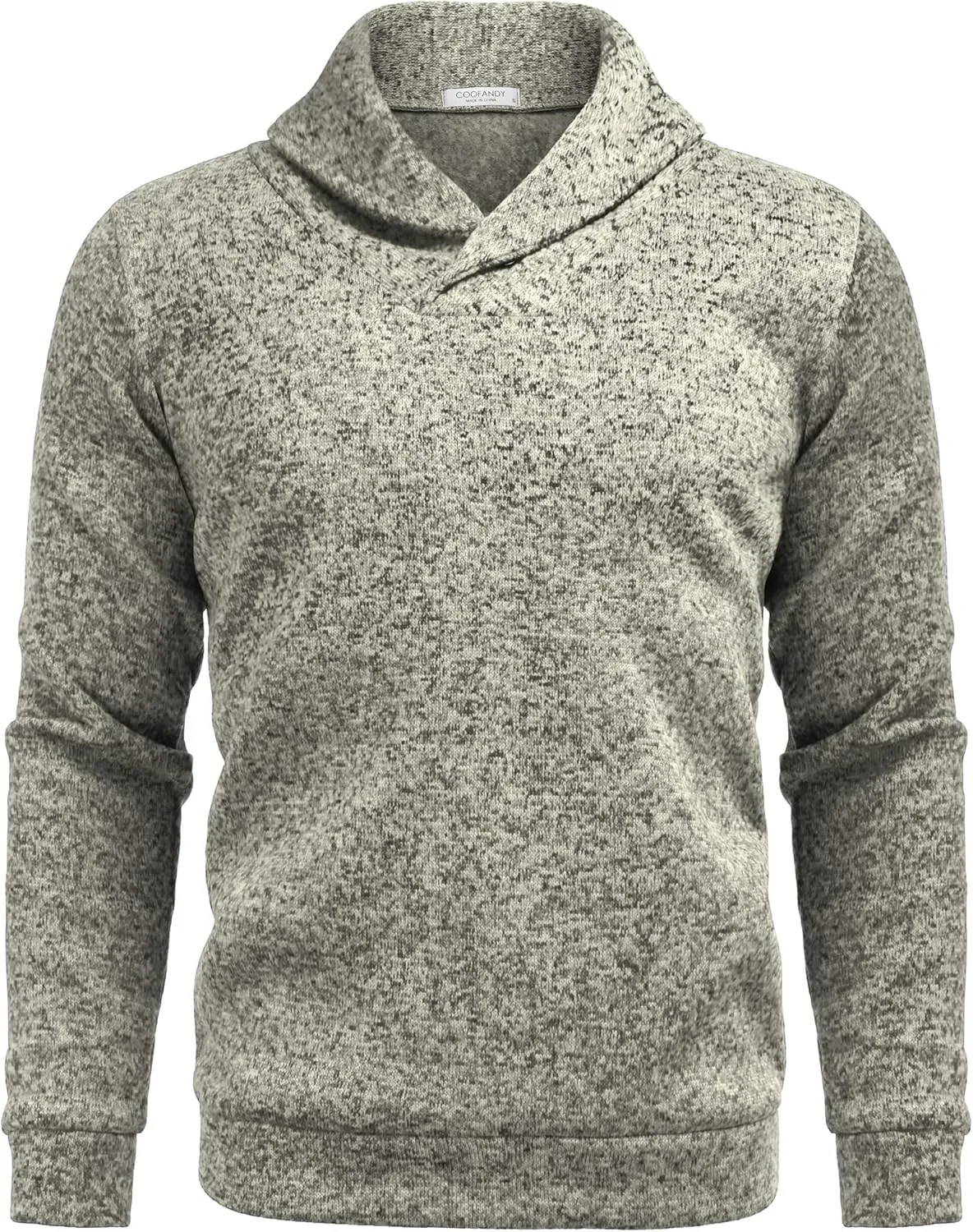 COOFANDY Men Dress Sweater Shawl Collar Sweatshirt Fashion Light Fleece Sweatshirt Dark Blue