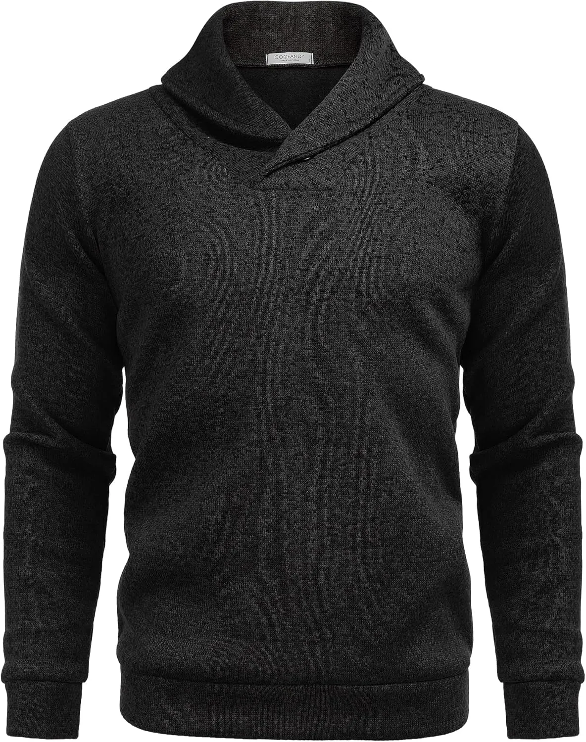 COOFANDY Men Dress Sweater Shawl Collar Sweatshirt Fashion Light Fleece Sweatshirt Dark Blue