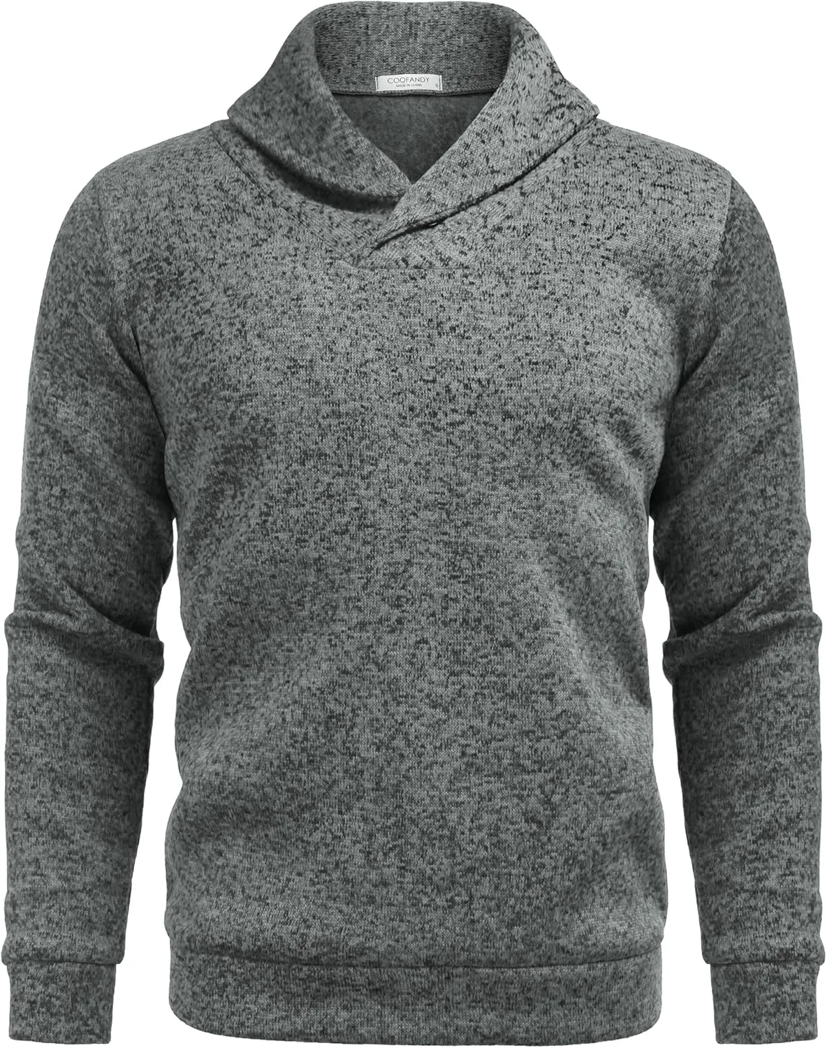 COOFANDY Men Dress Sweater Shawl Collar Sweatshirt Fashion Light Fleece Sweatshirt Dark Blue