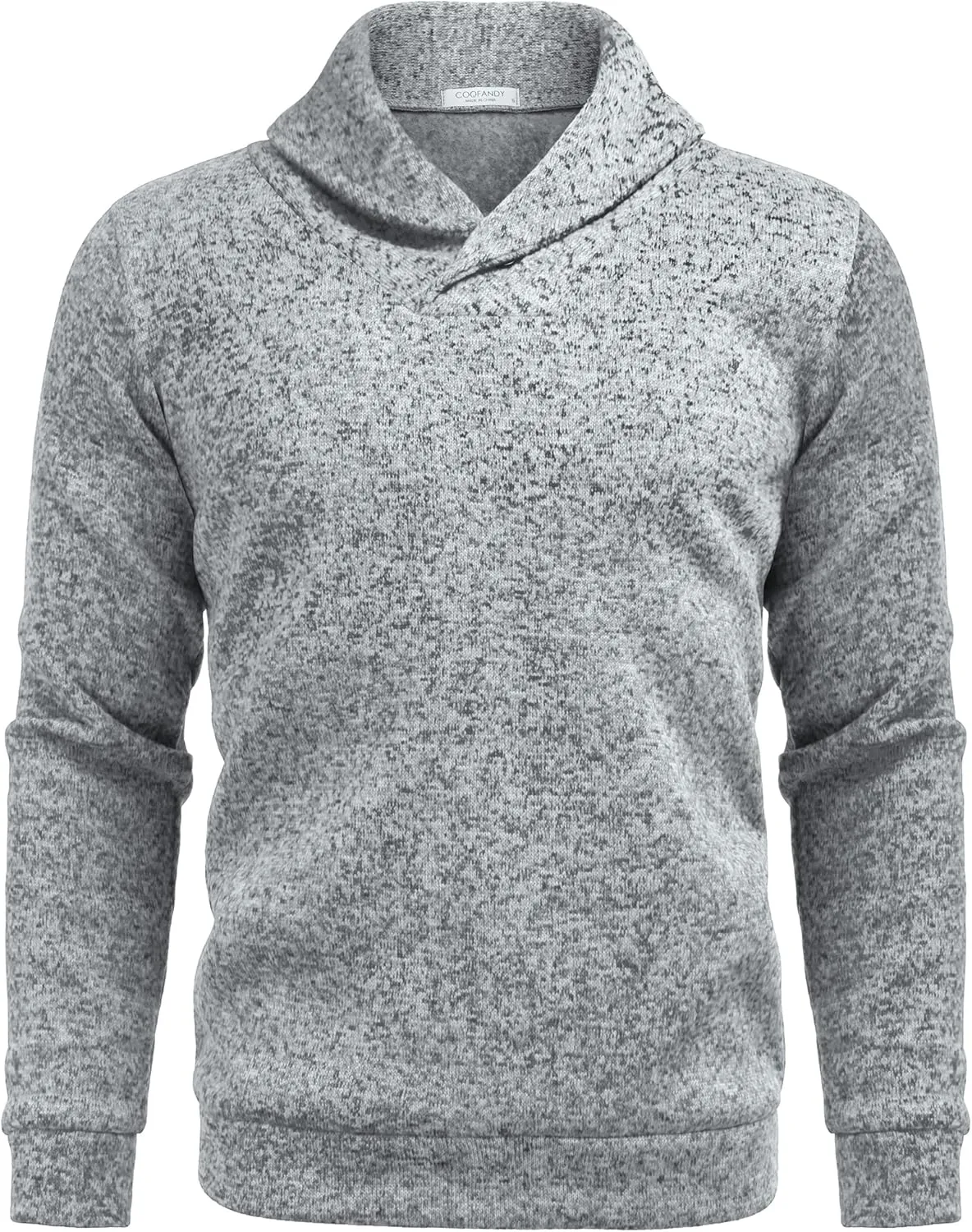 COOFANDY Men Dress Sweater Shawl Collar Sweatshirt Fashion Light Fleece Sweatshirt Dark Blue