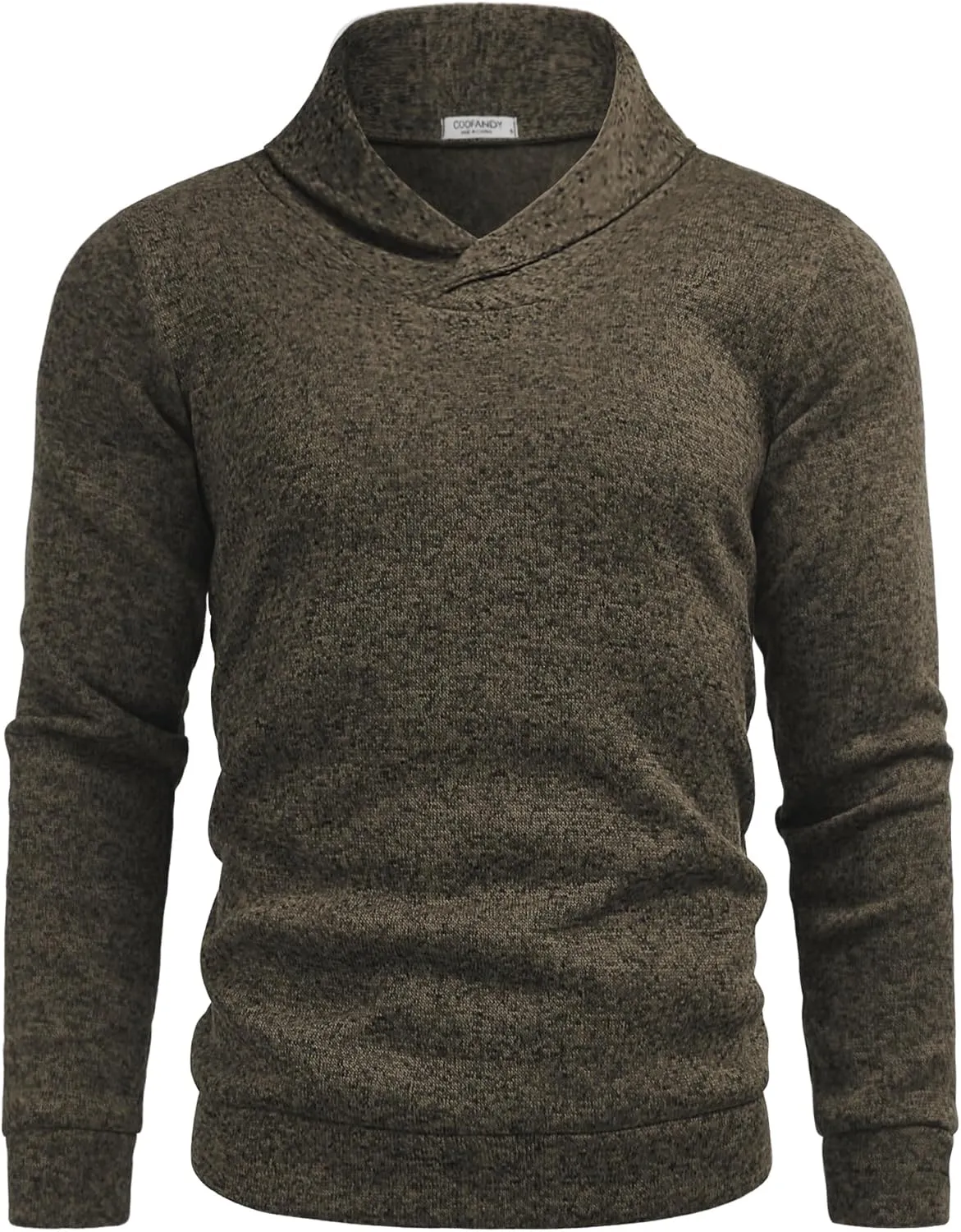 COOFANDY Men Dress Sweater Shawl Collar Sweatshirt Fashion Light Fleece Sweatshirt Dark Blue