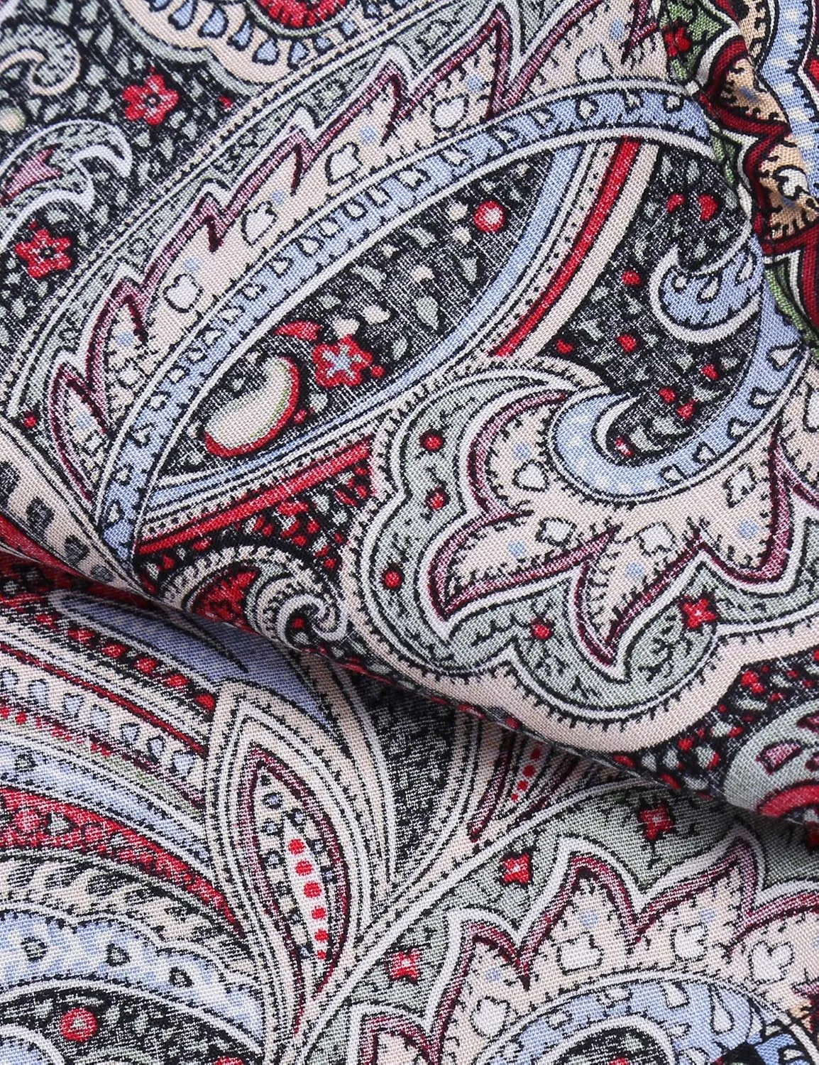 COOFANDY Men's Paisley Cotton Long Sleeve Shirt Floral Print Casual Retro Button Down Shirt