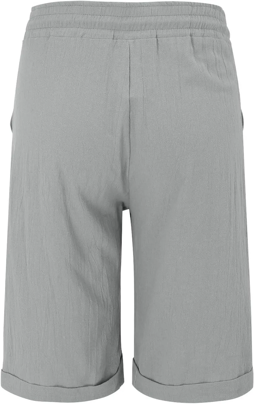 Cotton Linen Shorts Women's Athletic Shorts Causal Lightweight Quick Drying Shorts high Waisted Athletic Shorts Women