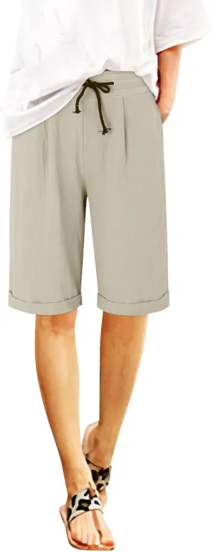 Cotton Linen Shorts Women's Athletic Shorts Causal Lightweight Quick Drying Shorts high Waisted Athletic Shorts Women