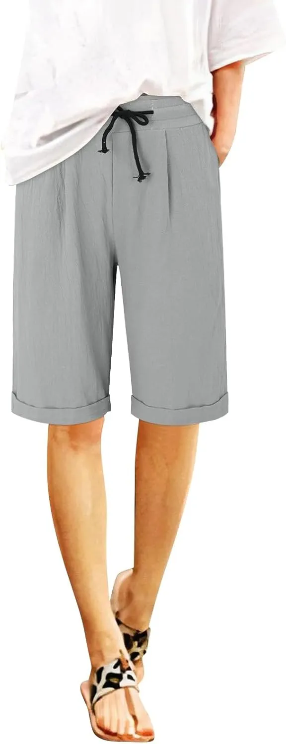 Cotton Linen Shorts Women's Athletic Shorts Causal Lightweight Quick Drying Shorts high Waisted Athletic Shorts Women