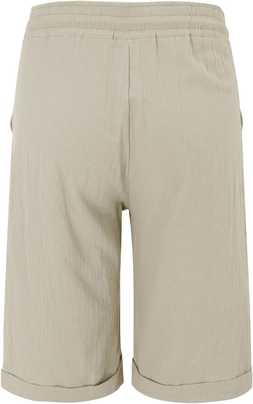 Cotton Linen Shorts Women's Athletic Shorts Causal Lightweight Quick Drying Shorts high Waisted Athletic Shorts Women