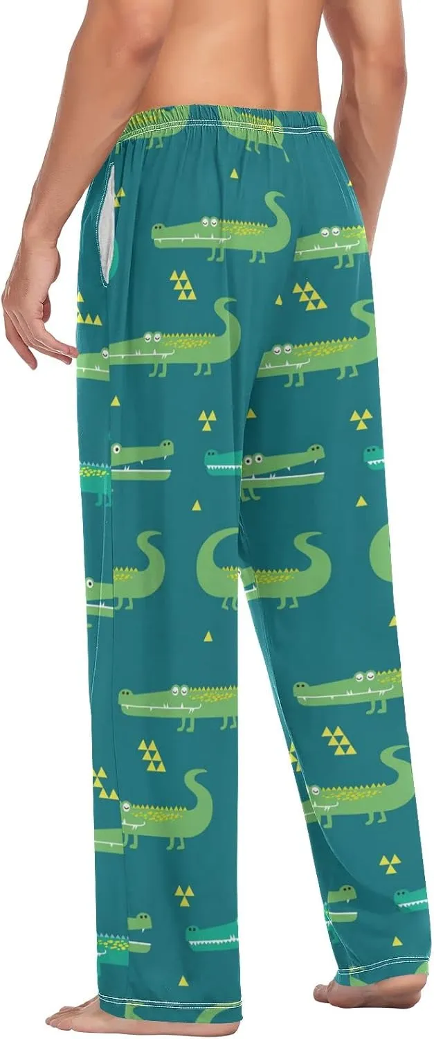 Crocodile Pattern Men's Pajama Pants Sleepwear Lounge Pajama Bottoms