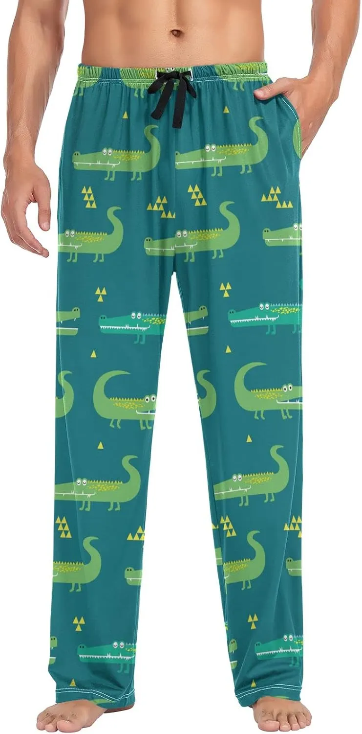 Crocodile Pattern Men's Pajama Pants Sleepwear Lounge Pajama Bottoms