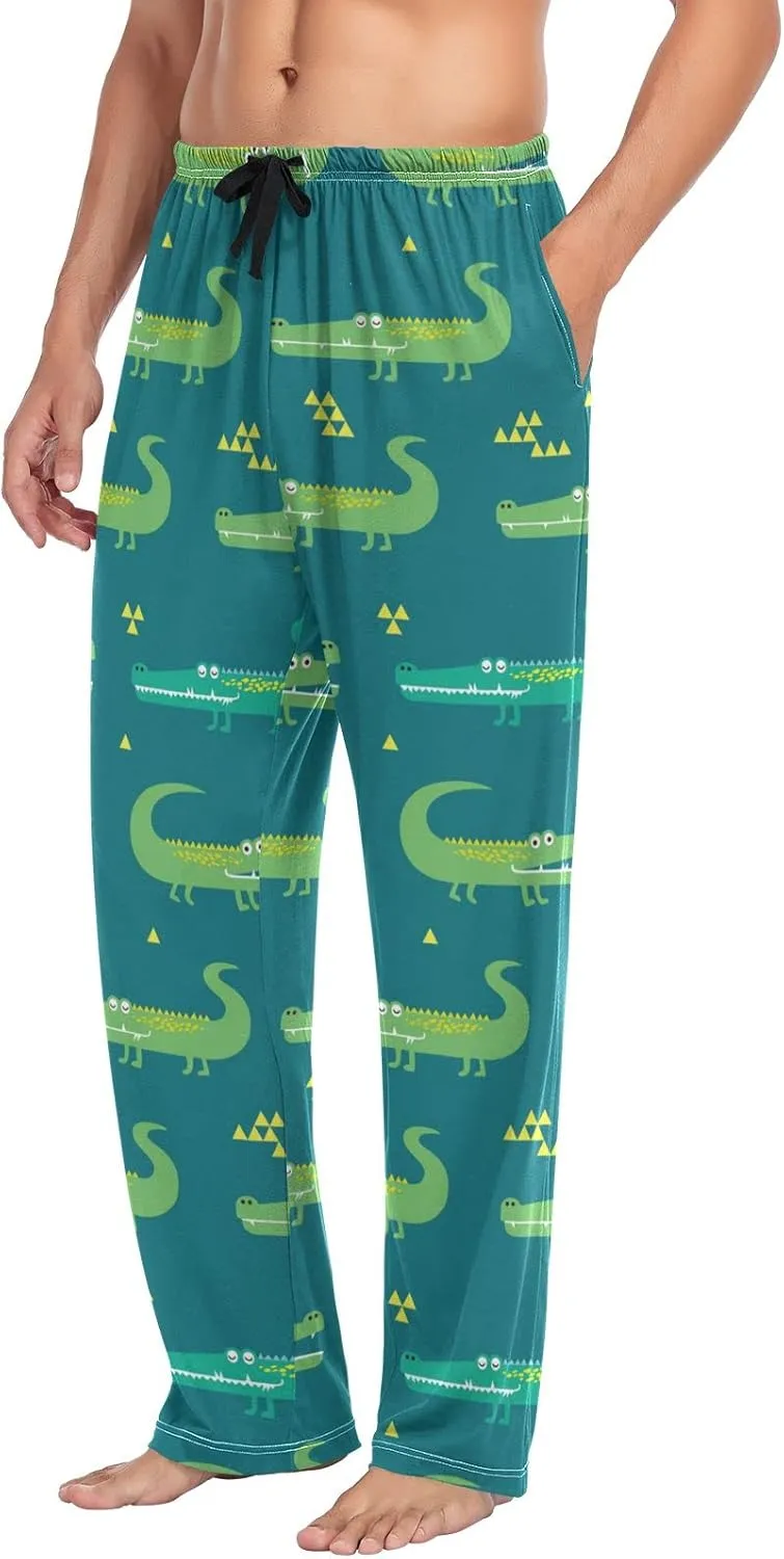 Crocodile Pattern Men's Pajama Pants Sleepwear Lounge Pajama Bottoms
