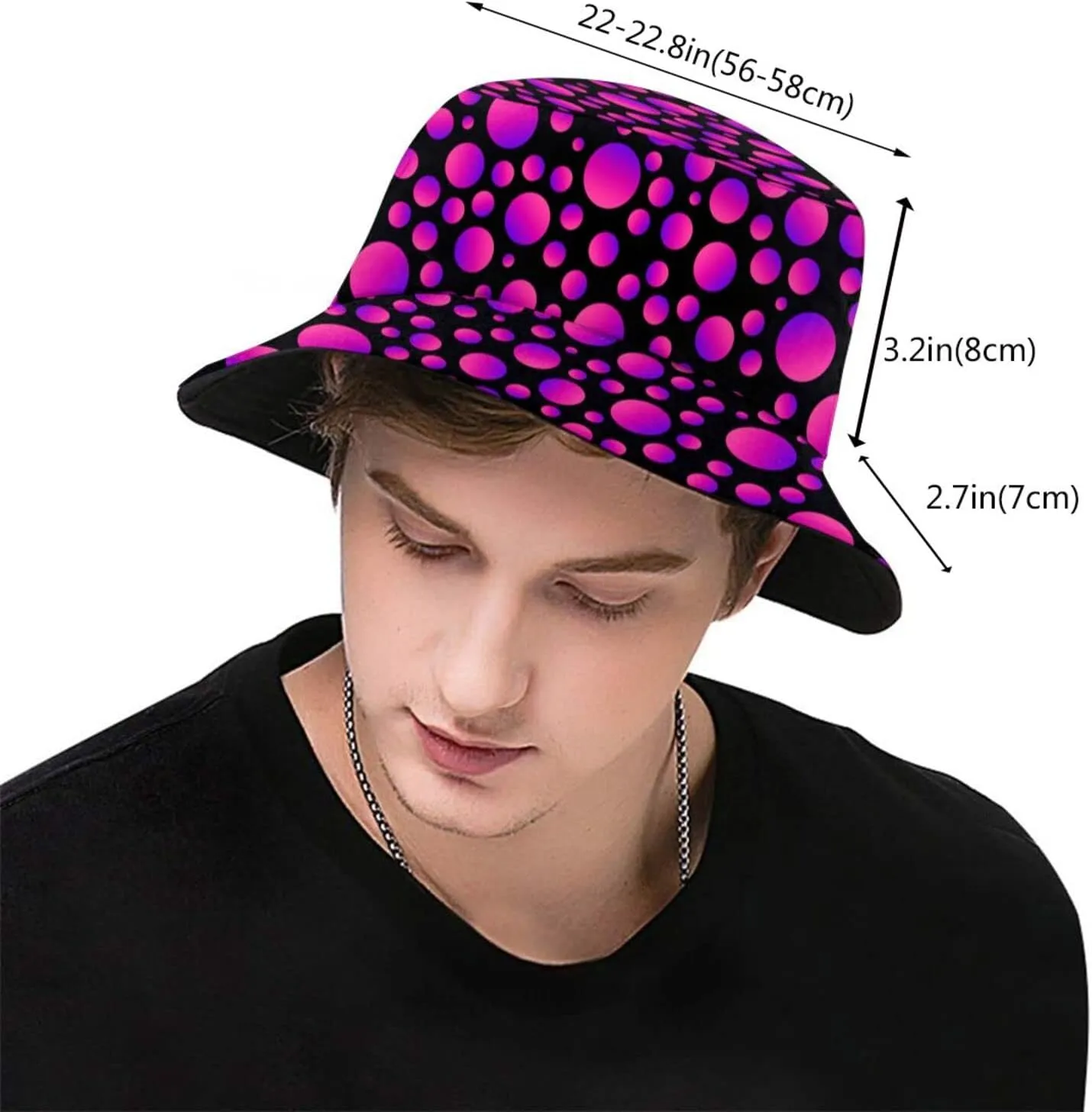 Cute Polka Dots Hat Bucket Hats Packable Travel Beach Sun Hat Wide Brim Fisherman Caps for Women Girls Men Boys