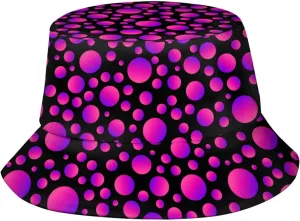 Cute Polka Dots Hat Bucket Hats Packable Travel Beach Sun Hat Wide Brim Fisherman Caps for Women Girls Men Boys