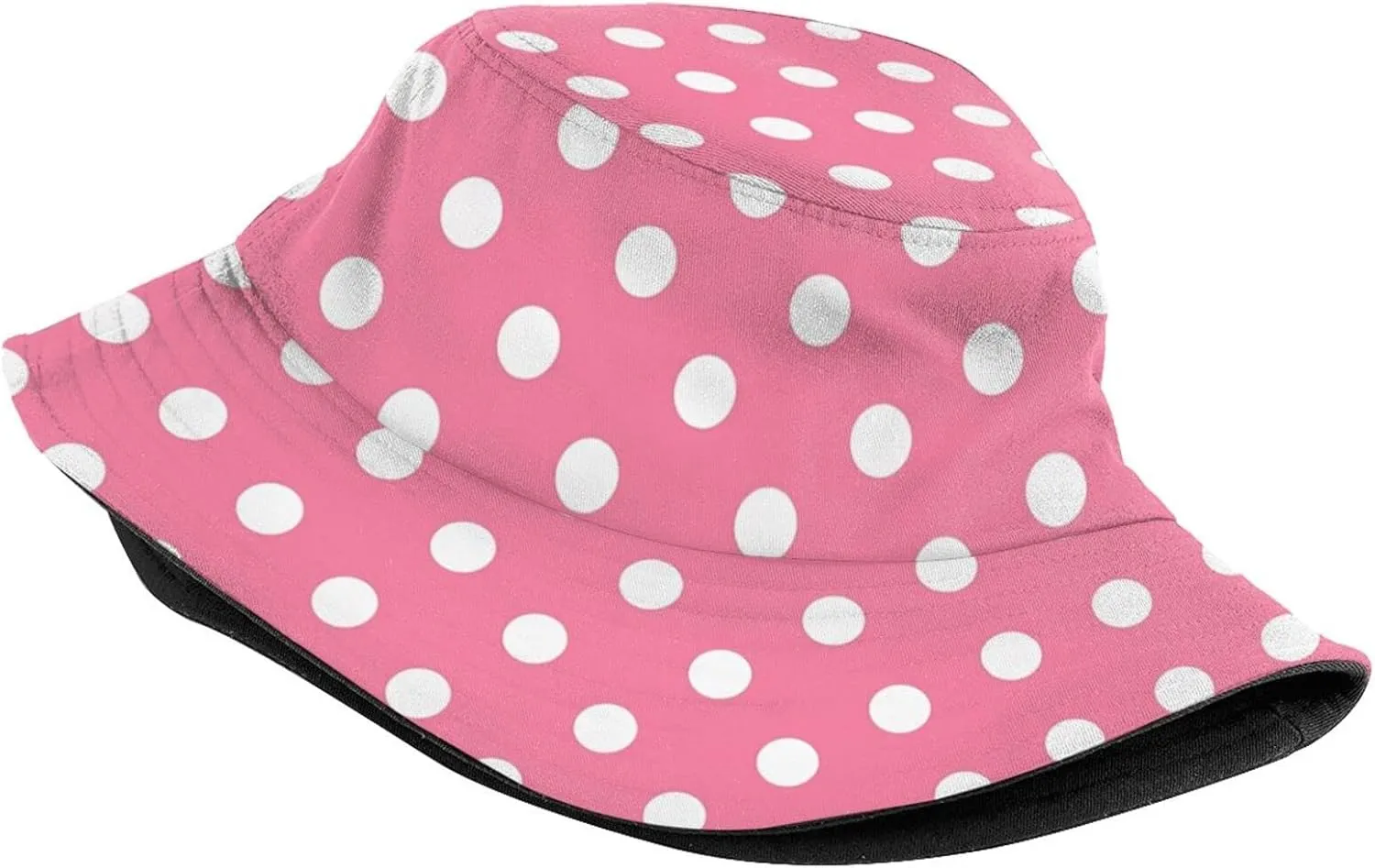 Cute Polka Dots Hat Bucket Hats Packable Travel Beach Sun Hat Wide Brim Fisherman Caps for Women Girls Men Boys