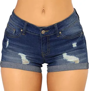 Dawery Women's Ripped High Waisted Denim Shorts Stretchy Jean Shorts Distressed Jean Shorts Women Women Romper Shorts