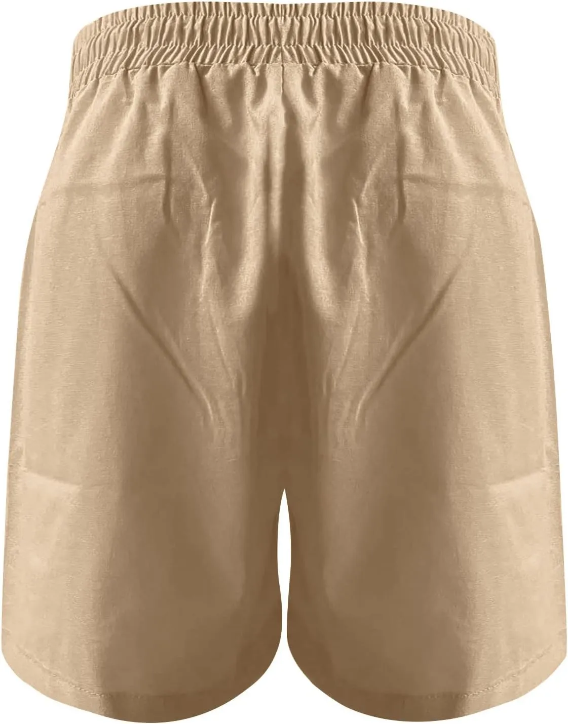 Elastic Waist Casual Comfy Summer Shorts Women's High Waisted Drawstring Shorts Solid Beach Shorts Gym Sweat Shorts