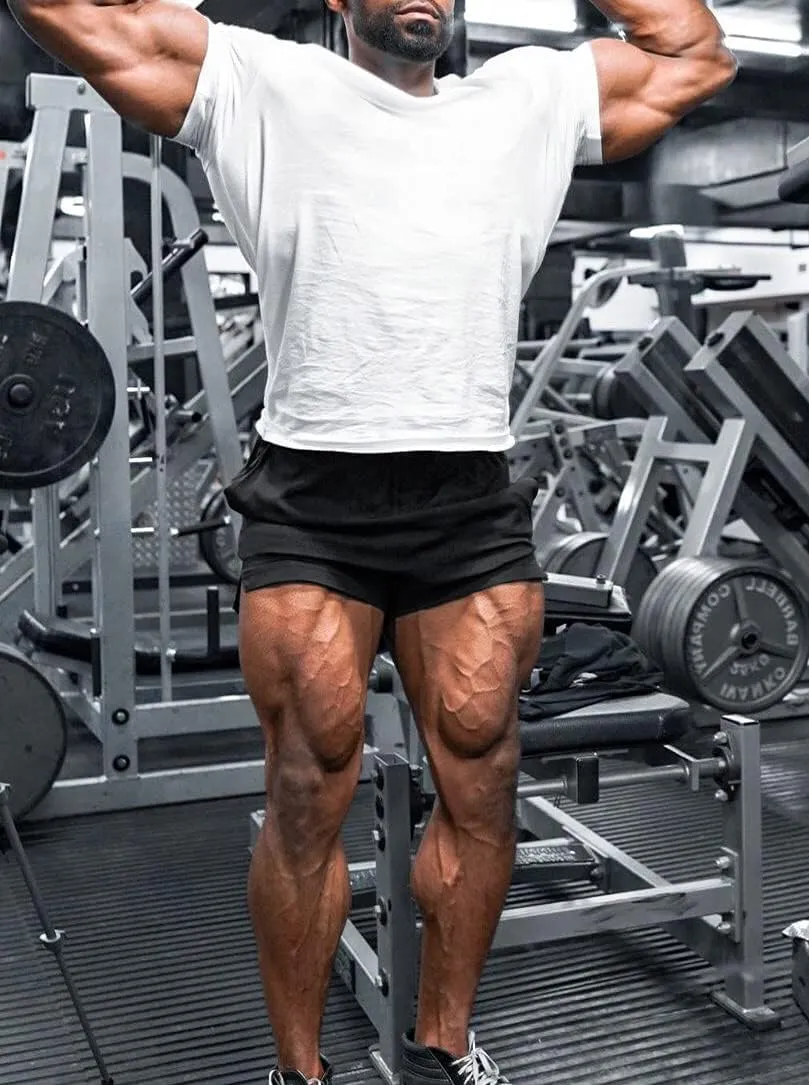 EVERWORTH Men's 5 Inch Inseam Workout Shorts Athletic Gym Shorts Bodybuilding Short Shorts Casual Running Shorts