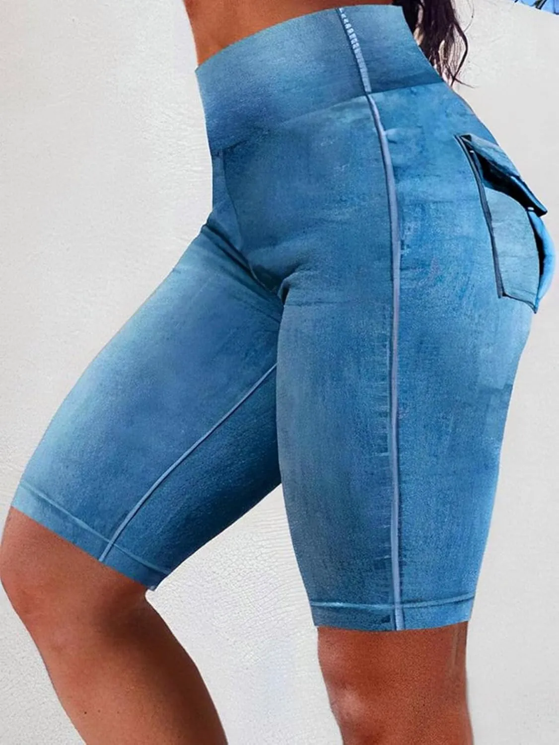 Flamingals Biker Shorts for Women High Waist Cargo Athletic Shorts Butt Lifting Workout Shorts Running Shorts