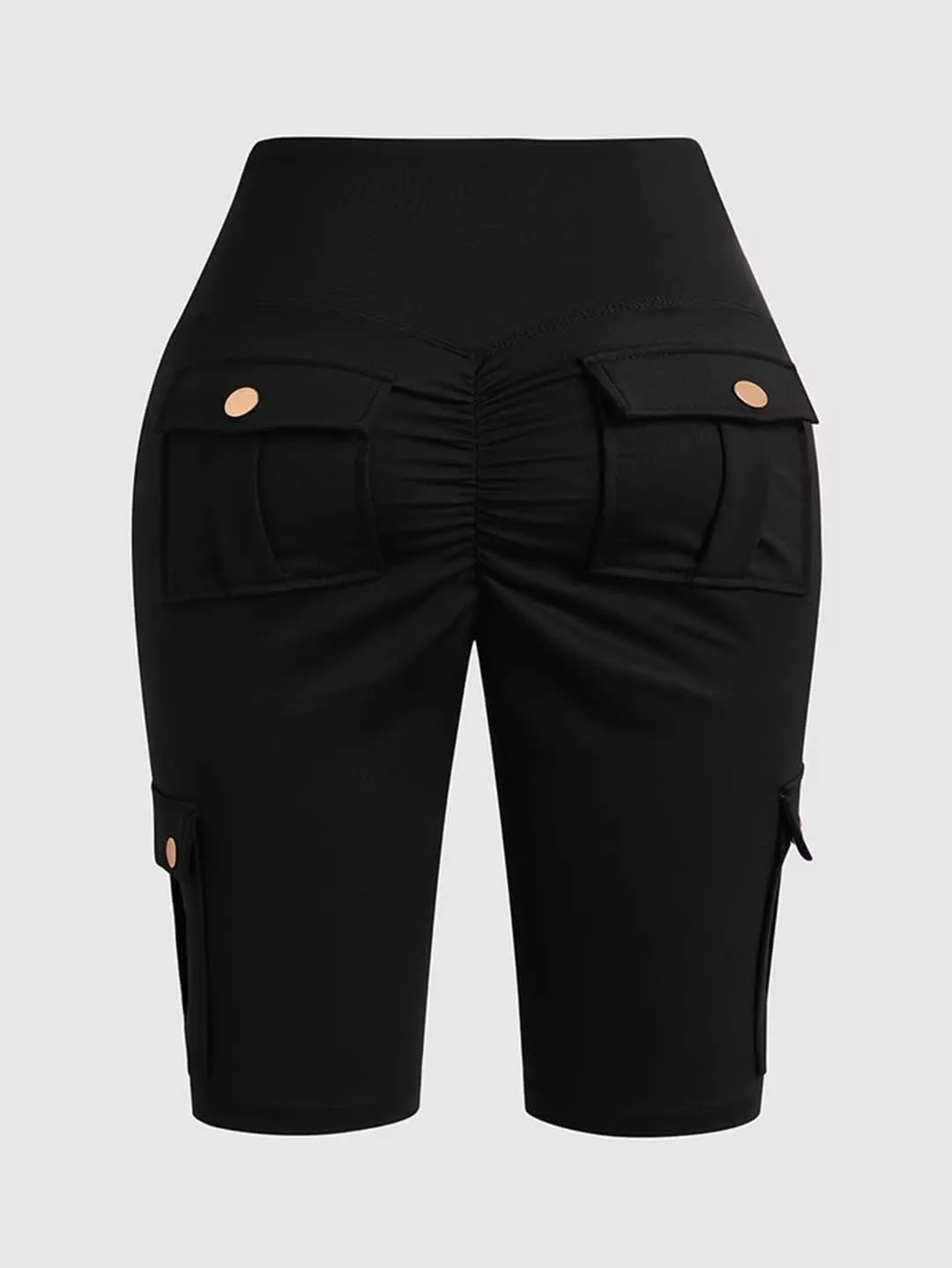 Flamingals Biker Shorts for Women High Waist Cargo Athletic Shorts Butt Lifting Workout Shorts Running Shorts