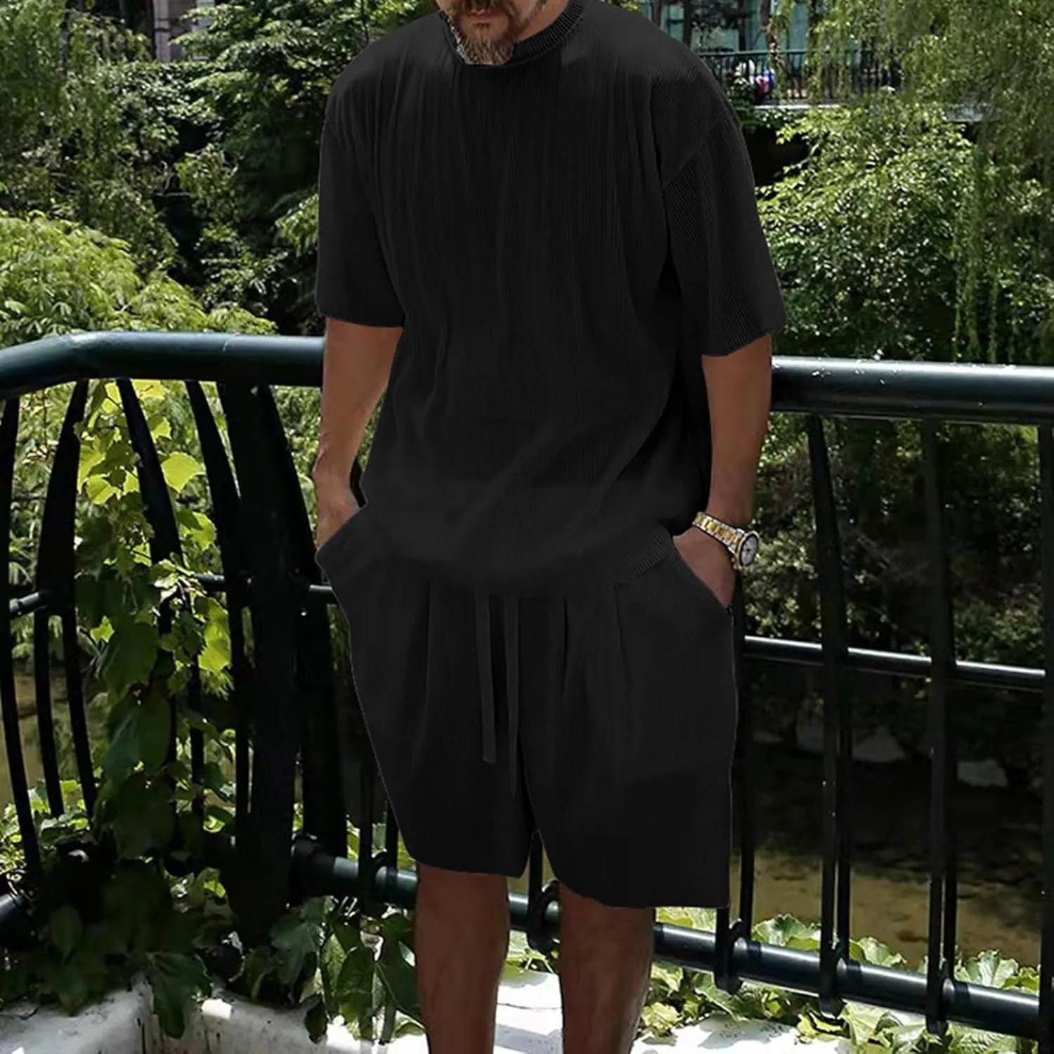 FZVYD Men's 2 Pieces Short Sets Cotton Linen T Shirts Short Sleeve Casual Beach Shorts 2024 Summer Yoga Outfits Tracksuits