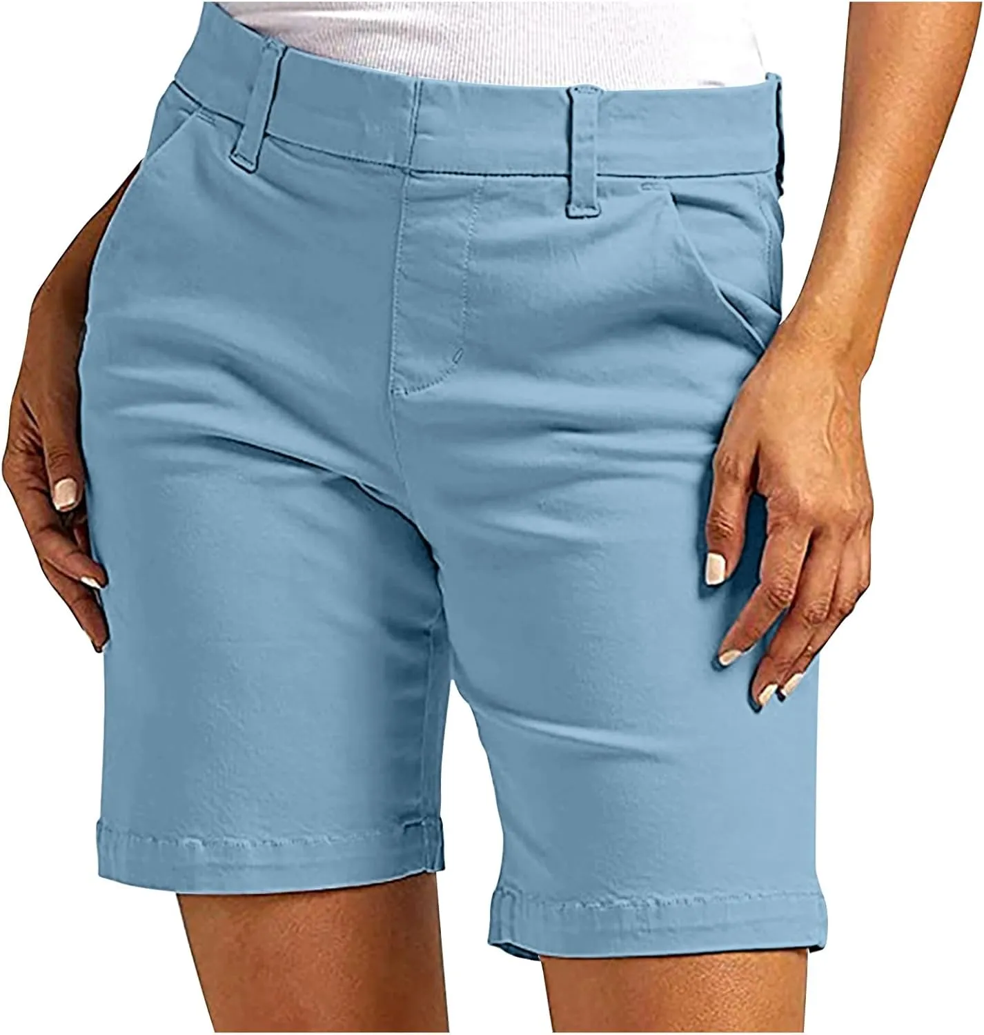 Generic Denim Shorts Women High Waisted Twill Stretch Jean Shorts Casual Summer Trendy Pull On Chinos Petite Lounge Shorts