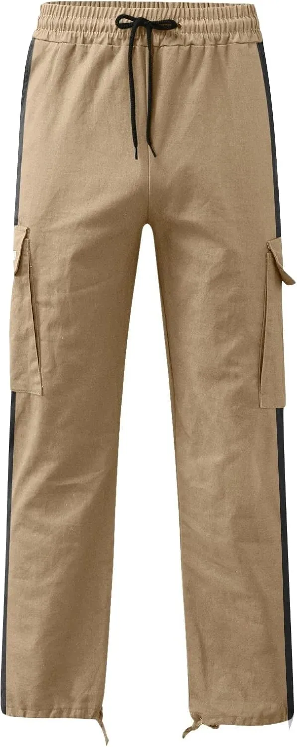 GIERIDUC Men's Cargo Fleece Jogger Sweatpant Mens Pajama Pants Long Length Men's Khaki Corduroy Pants Mens Outdoor Work Pants