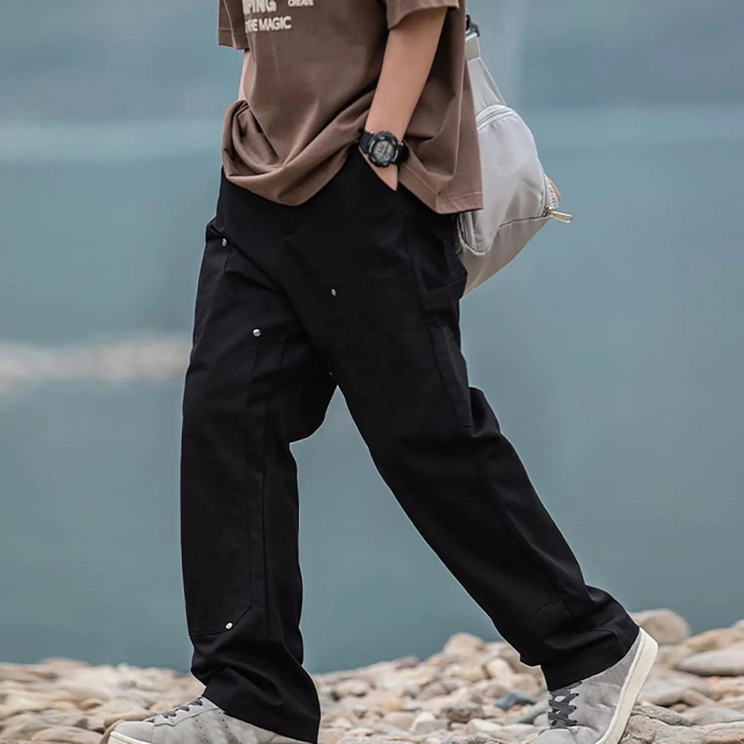 GIERIDUC Men's Jogger Sweatpants Lightweight Mens Dress Pants Big and Tall Tactical Equipment for Men Straight Trousers Pant