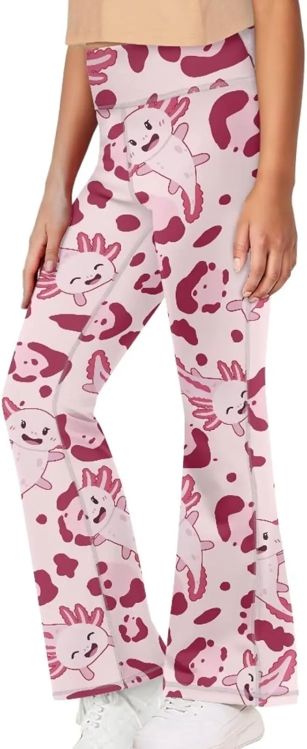 Girl's Flare Leggings High Waisted Bootcut Yoga Pants Kids Classic Stretch Pants Fashion Soft Bell Bottoms
